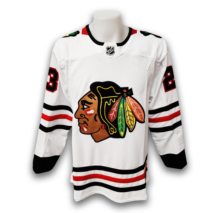 Philipp Kurashev Autographed Chicago Black Hawks Away Adidas Jersey Inscribed