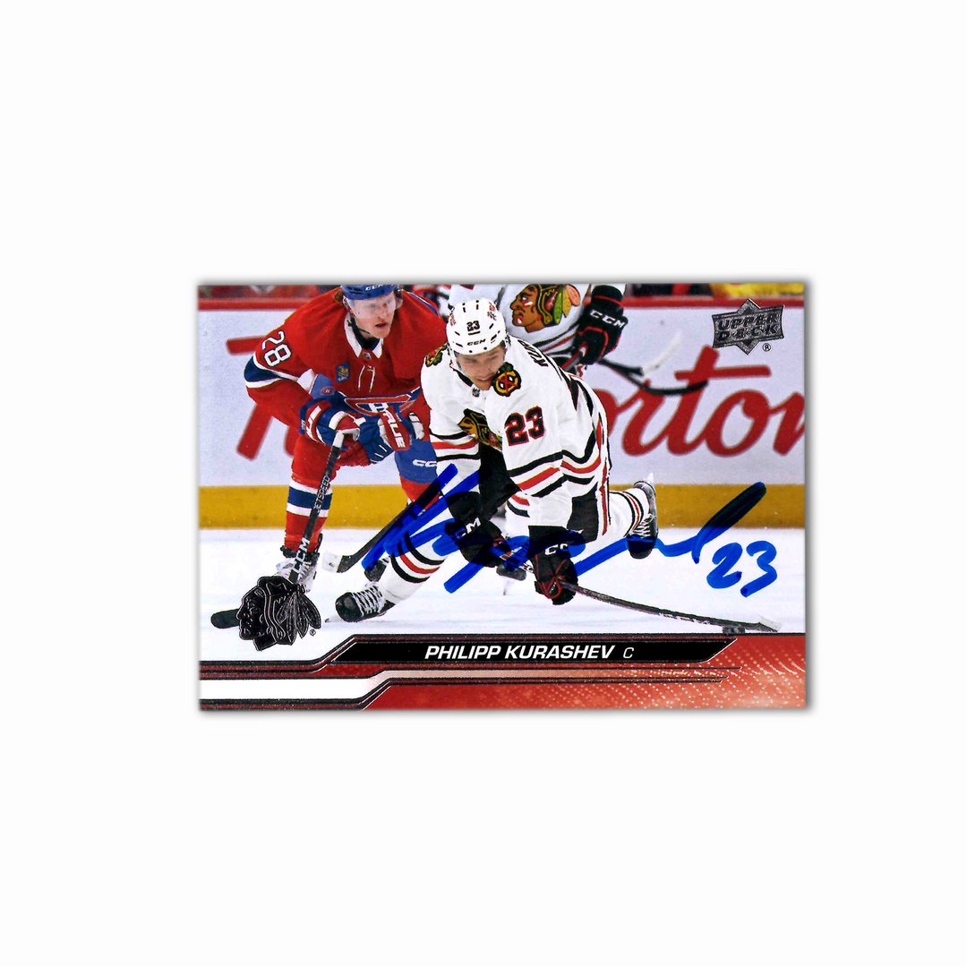 Philipp Kurashev Autographed Chicago Black Hawks 2023-24 Upper Deck 