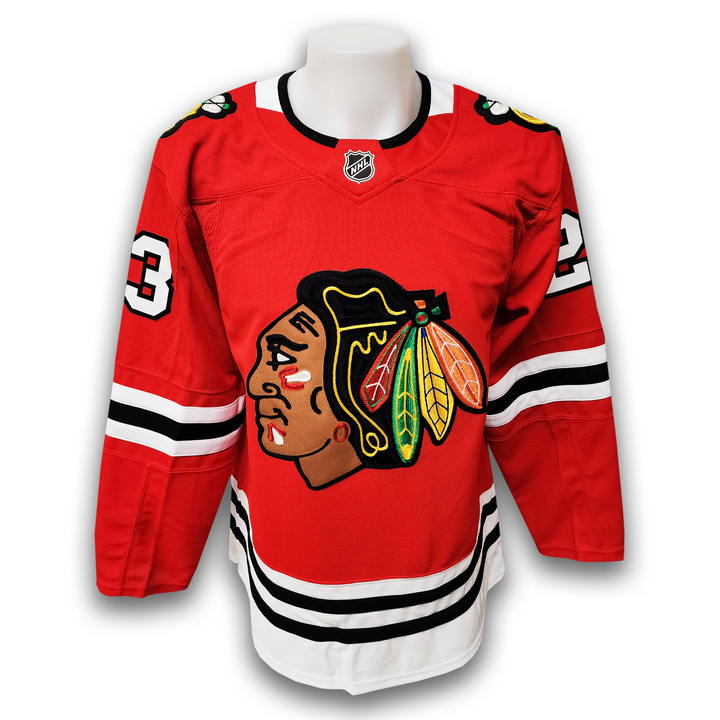 Philipp Kurashev Autographed Chicago Black Hawks Home Fanatics Premium Jersey