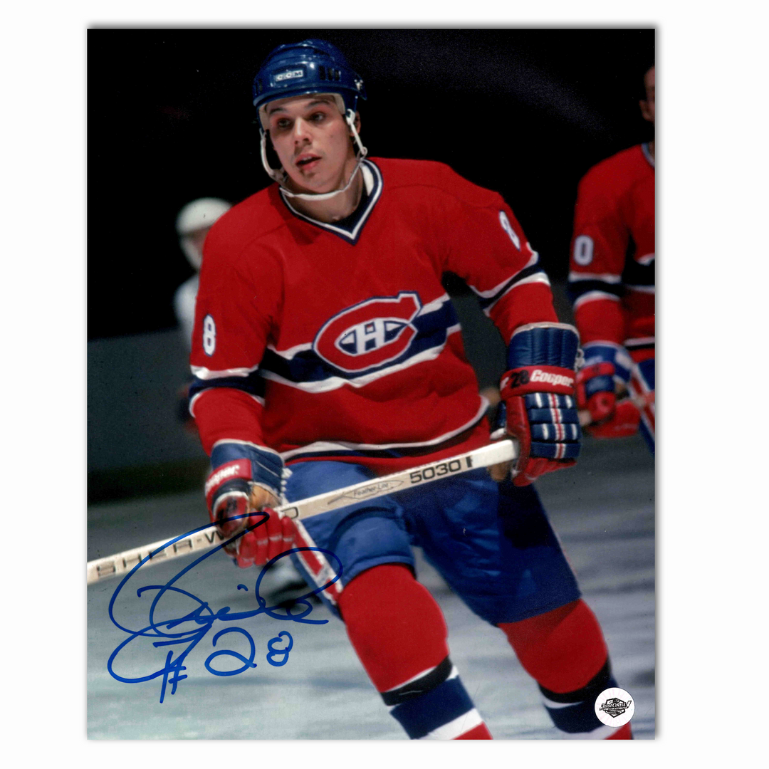Pierre Larouche Autographed Montreal Canadiens Home Close 8x10 Photo