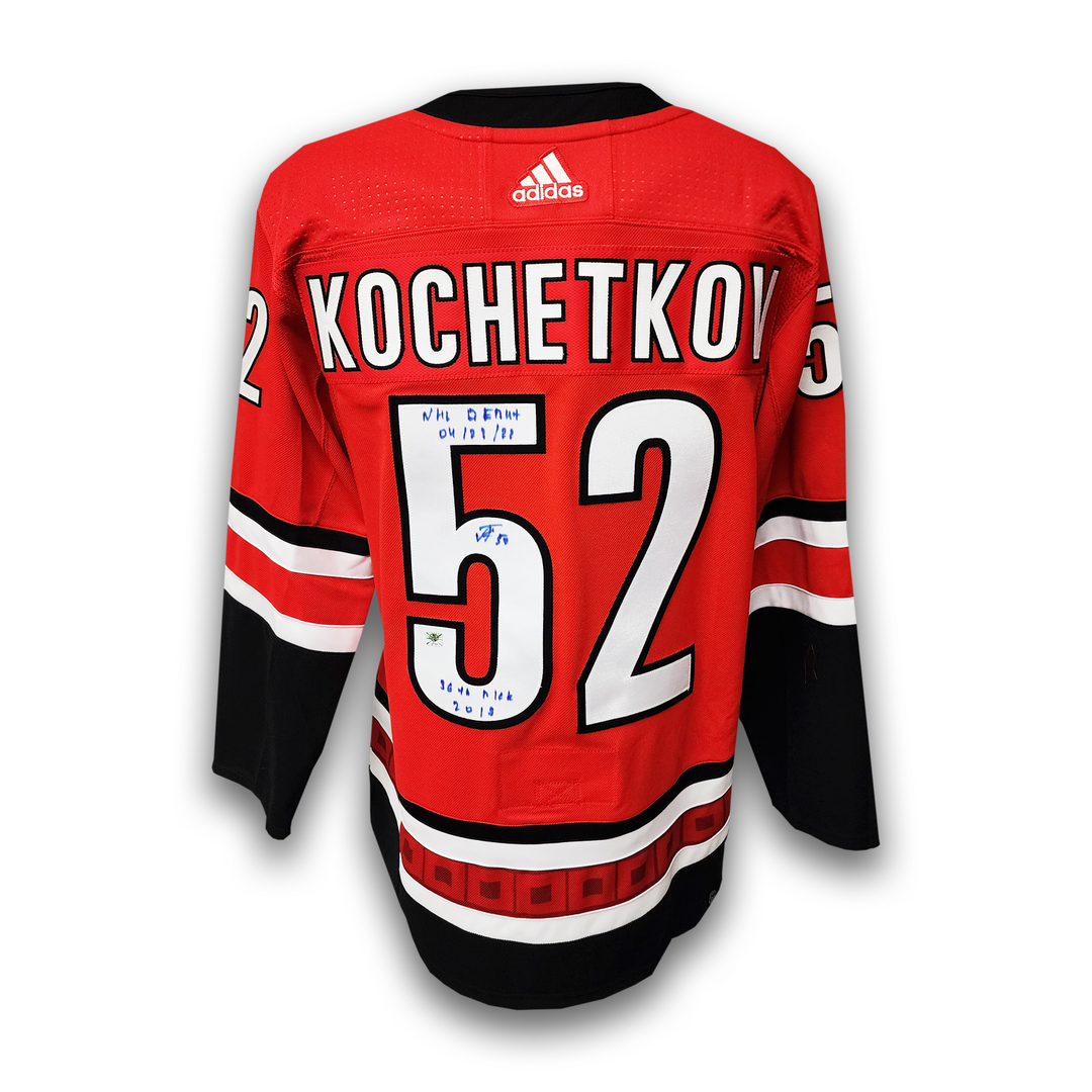 Pyotr Kochetkov Autographed Carolina Hurricanes Home Adidas Jersey Inscribed