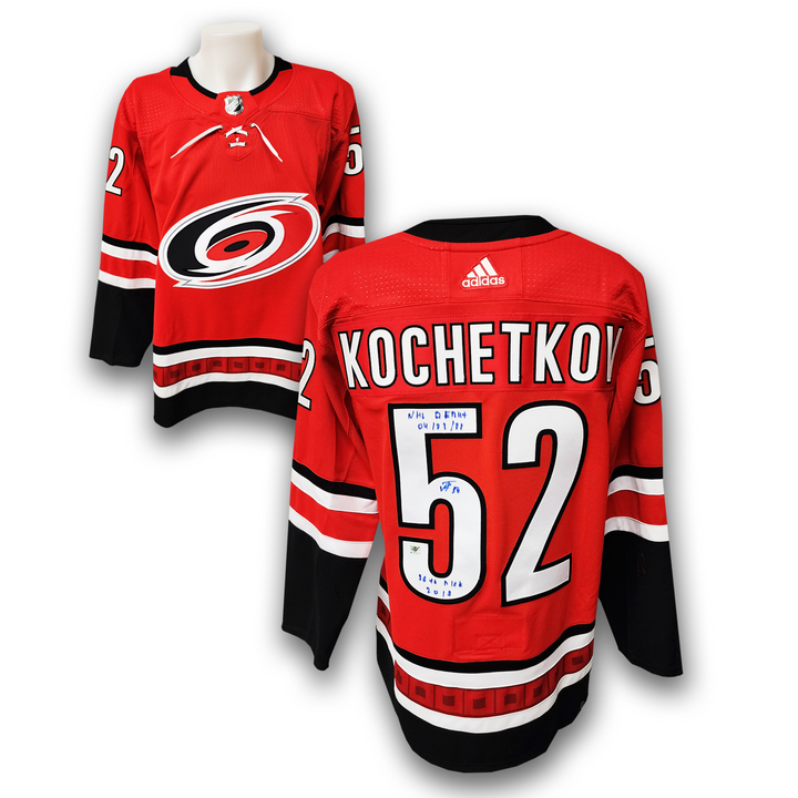 Pyotr Kochetkov Autographed Carolina Hurricanes Home Adidas Jersey Inscribed