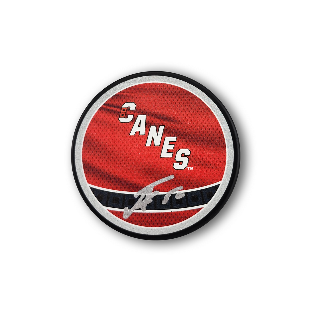 Pyotr Kochetkov Autographed Carolina Hurricanes Reverse Retro Hockey Puck
