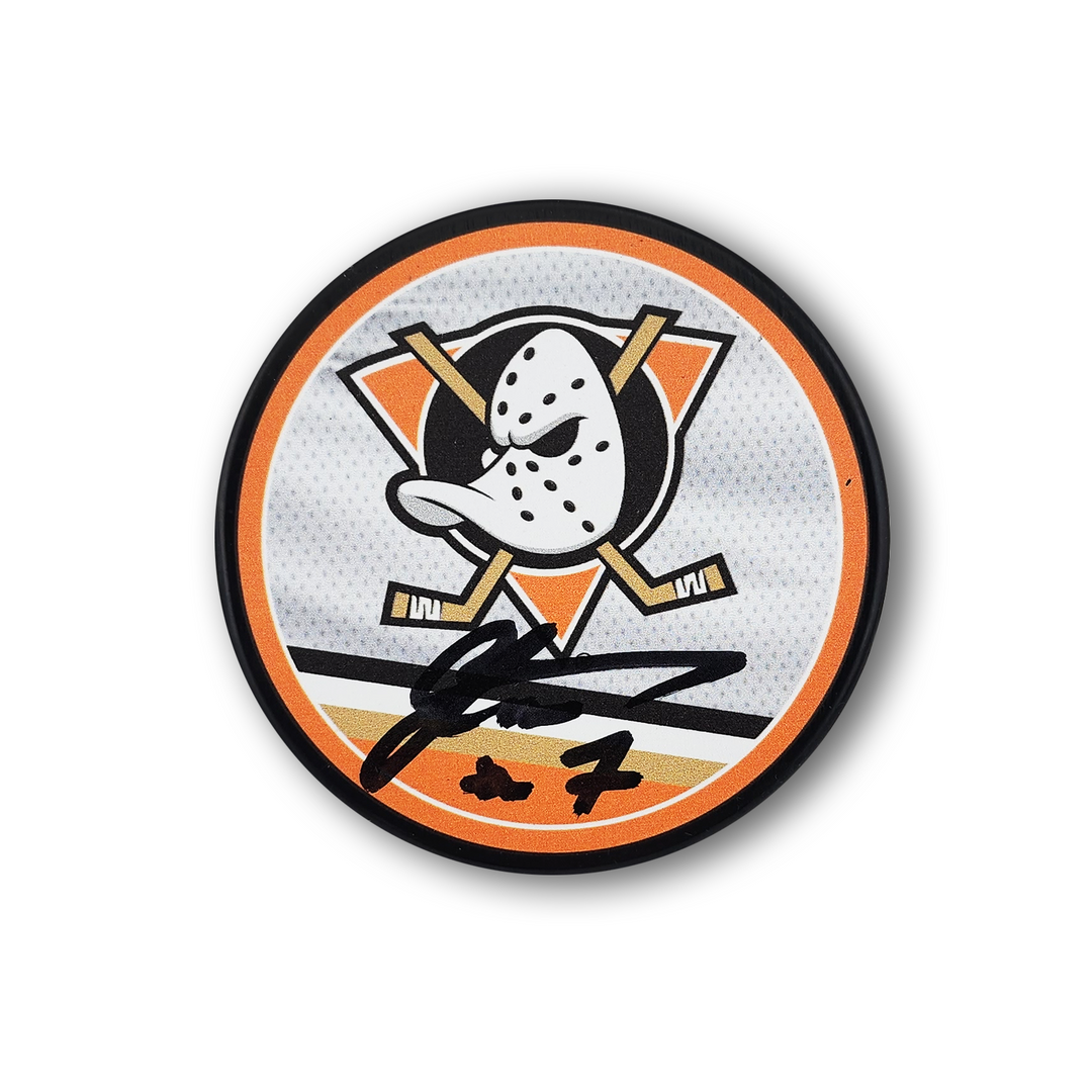 Radko Gudas Autographed Anaheim Ducks Reverse Retro Hockey Puck