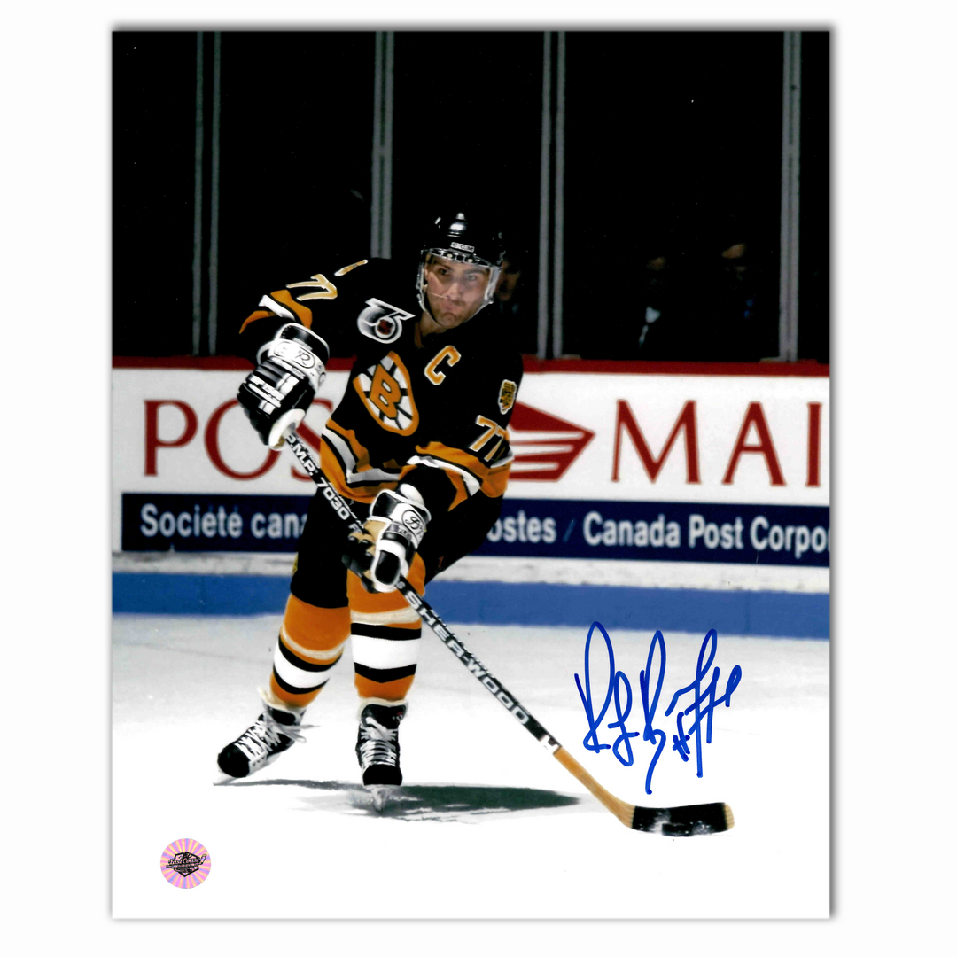 Ray Bourque Autographed Boston Bruins Home 8x10 Photo (Slapshot)