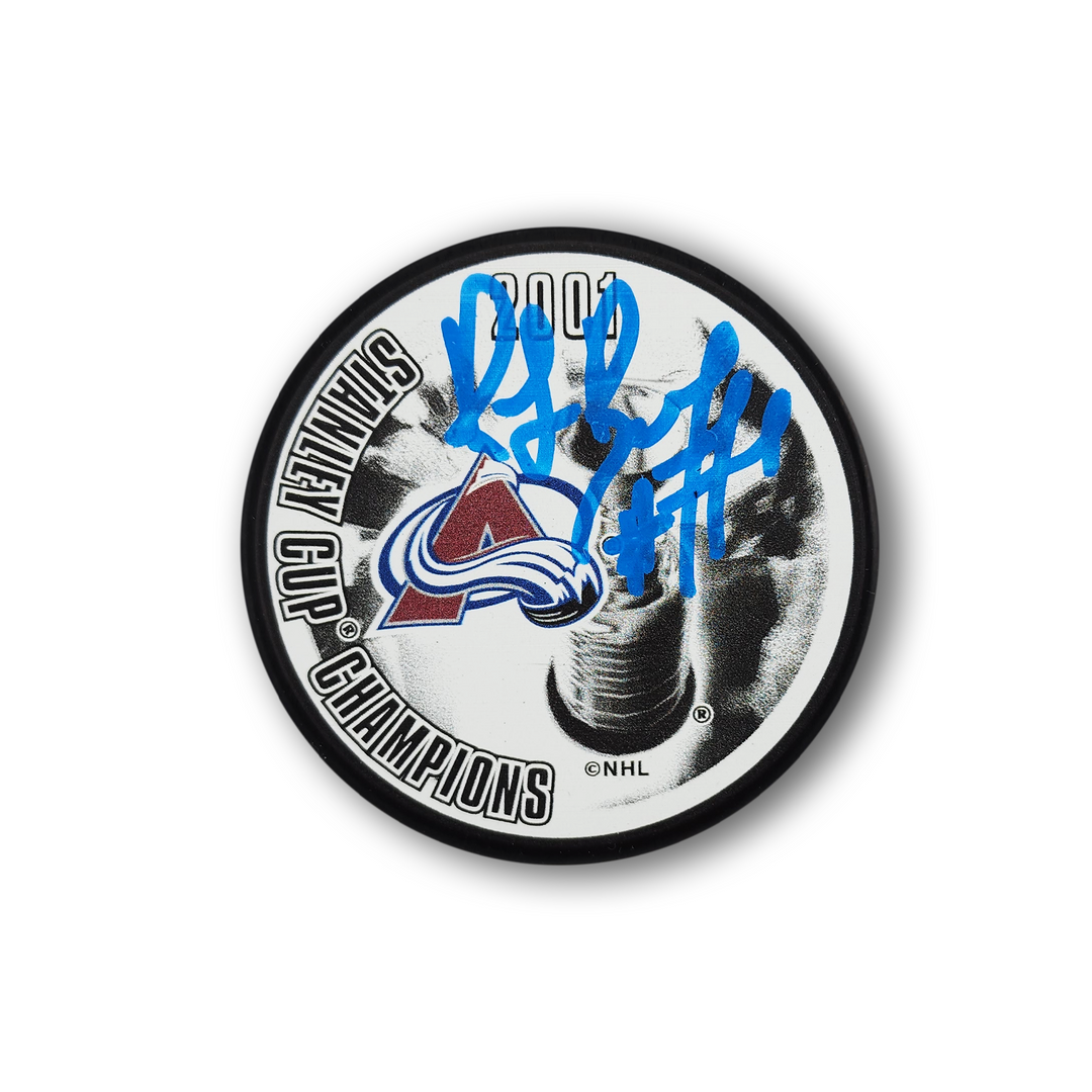 Ray Bourque Autographed Colorado Avalanche 2001 Stanley Cup Hockey Puck