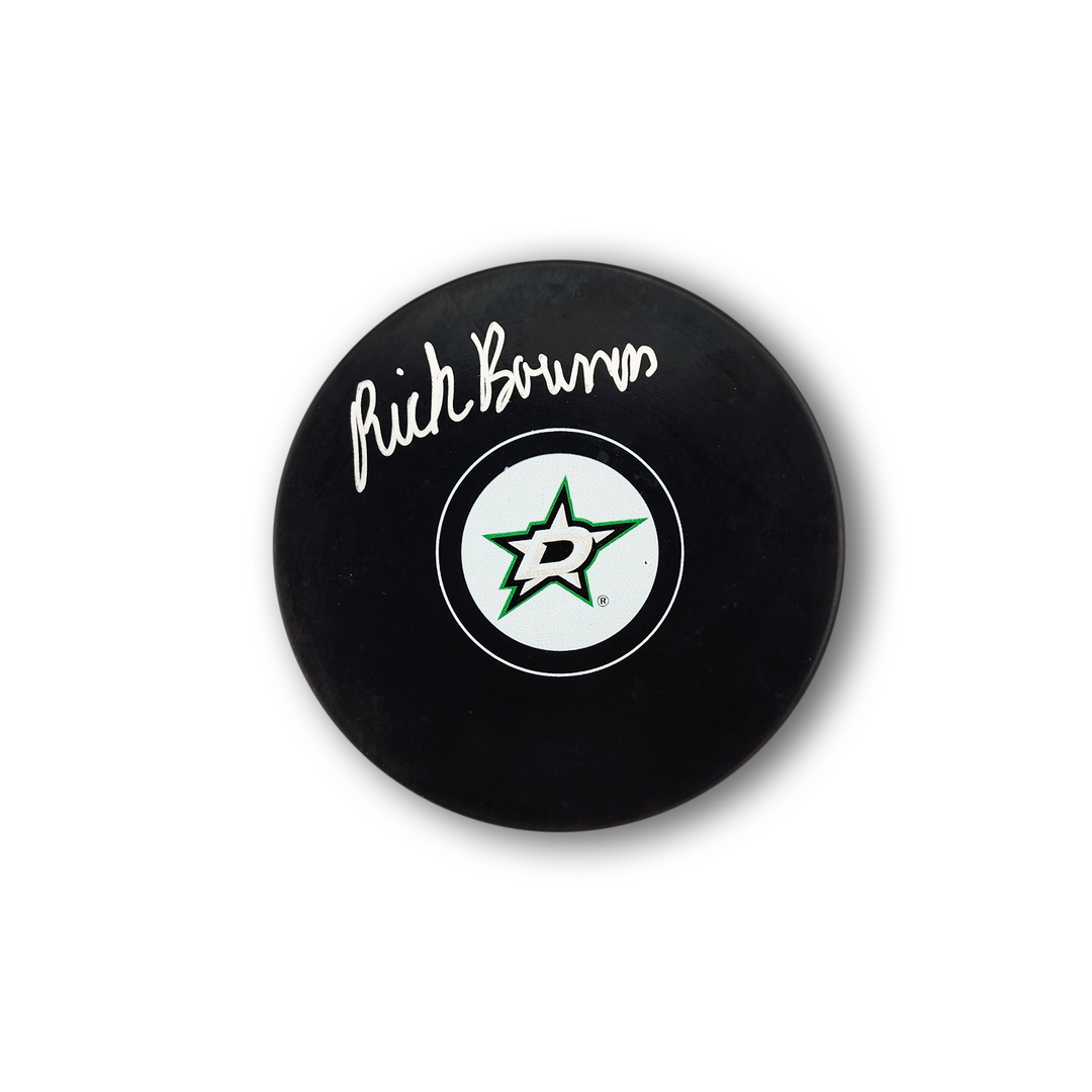 Rick Bowness Autographed Dallas Stars Hockey Puck