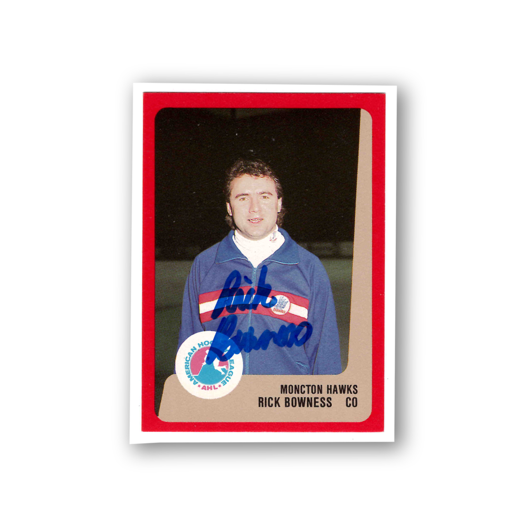 Rick Bowness Autographed Moncton Hawks 1988-89 ProCards AHL 