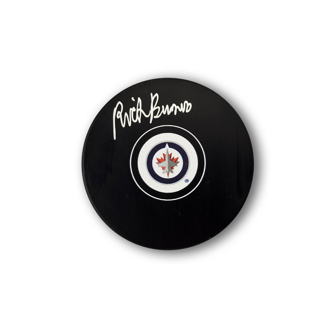 Rick Bowness Autographed Winnipeg Jets Hockey Puck