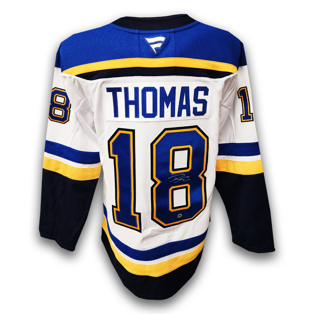 Robert Thomas Autographed St. Louis Blues Away Fanatics Premium Jersey