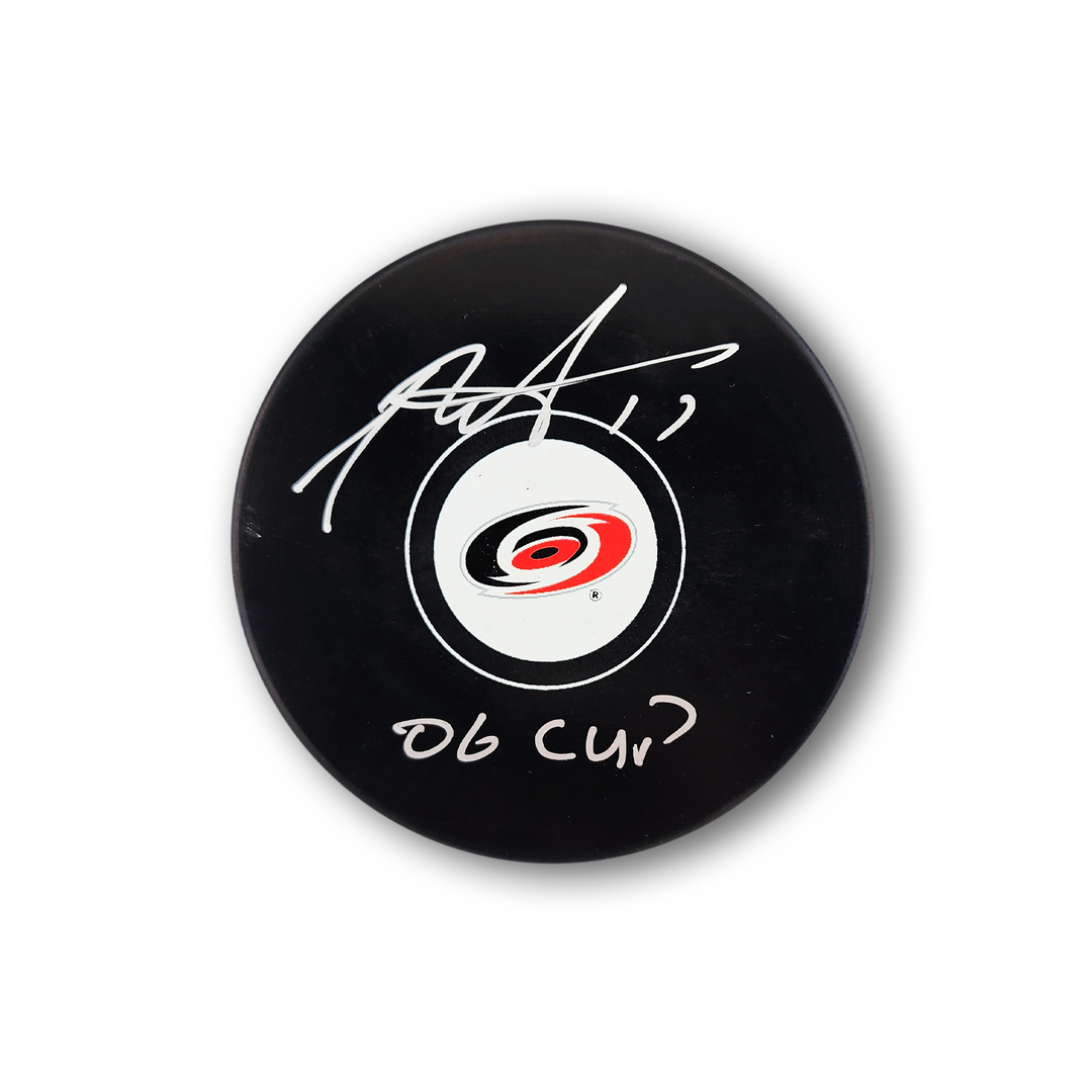 Rod Brind'Amour Autographed Carolina Hurricanes Hockey Puck Inscribed 06 Cup