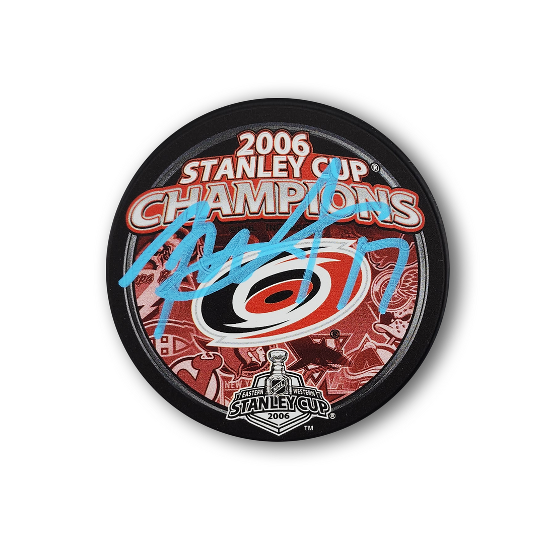 Rod Brind'Amour Autographed Carolina Hurricanes 2006 Stanley Cup Champions Puck
