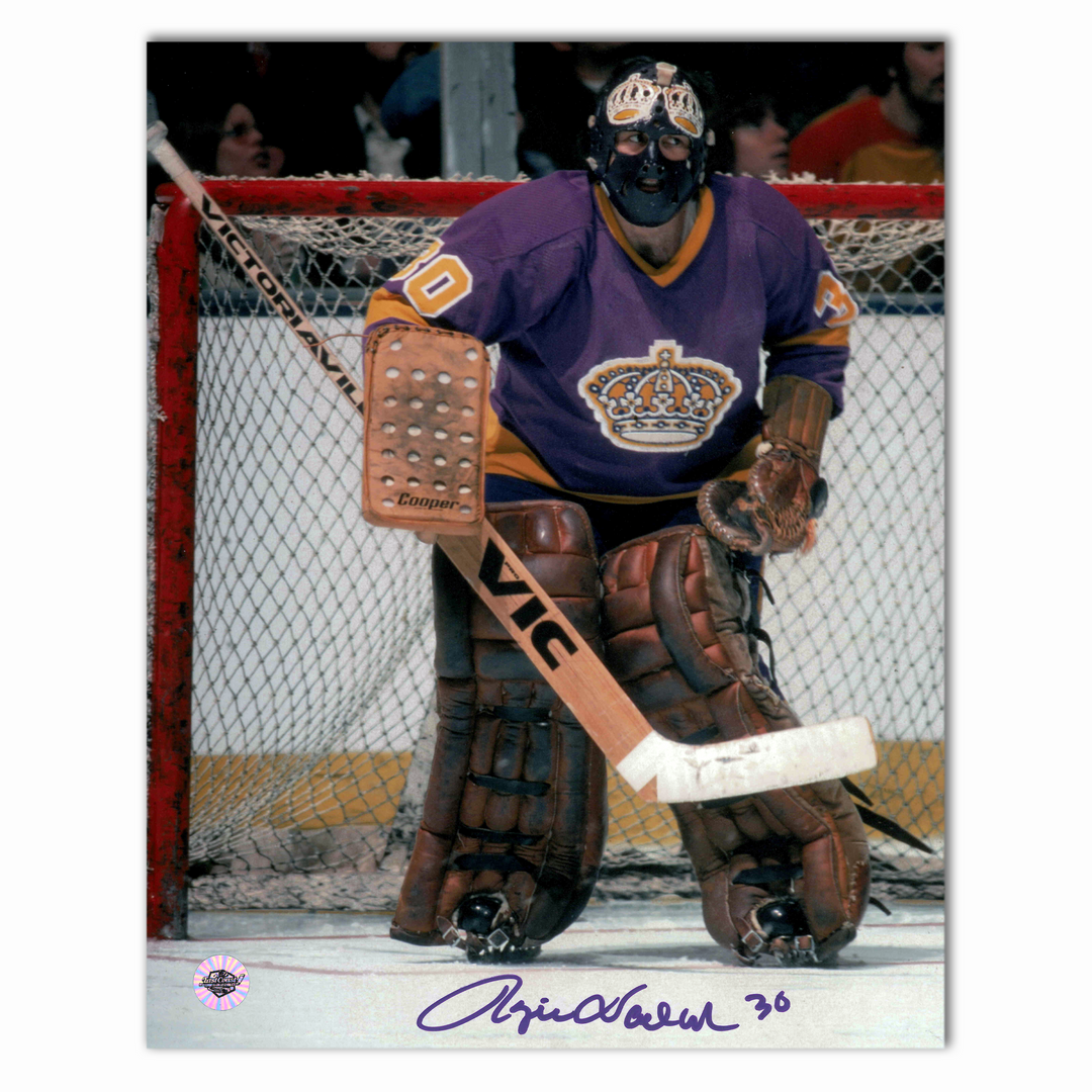 Rogie Vachon Autographed Los Angeles Kings Home 8x10 Photo (Standing Tall)