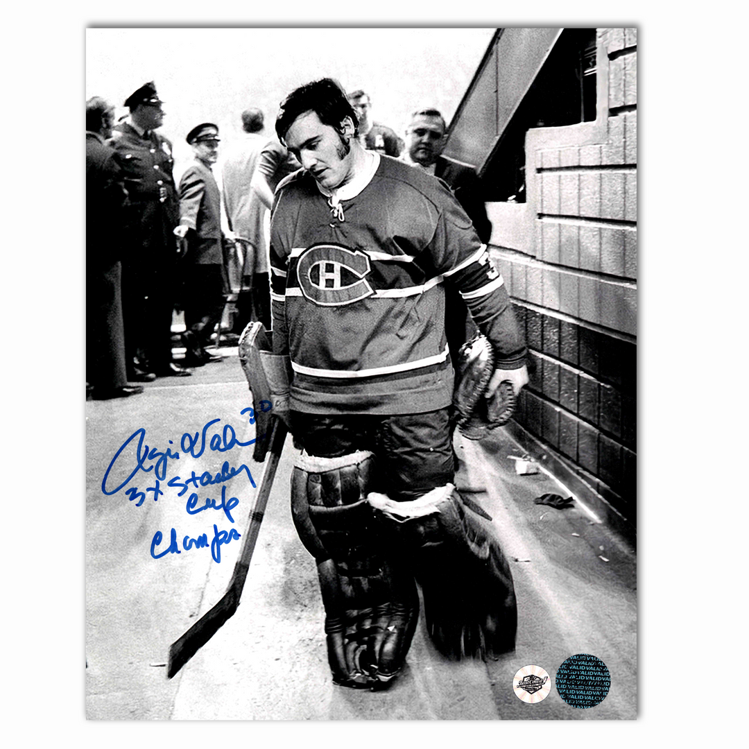 Rogie Vachon Autographed Montreal Canadiens 8x10 Photo Inscribed 3x Stanley Cup