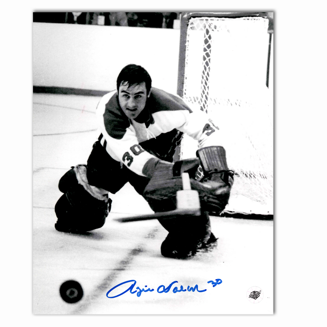 Rogie Vachon Autographed Montreal Canadiens Away Black and White 8x10 Photo