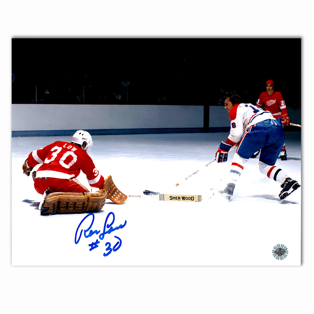 Ron Low Autographed Detroit Red Wings Home Horizontal 8x10 Photo
