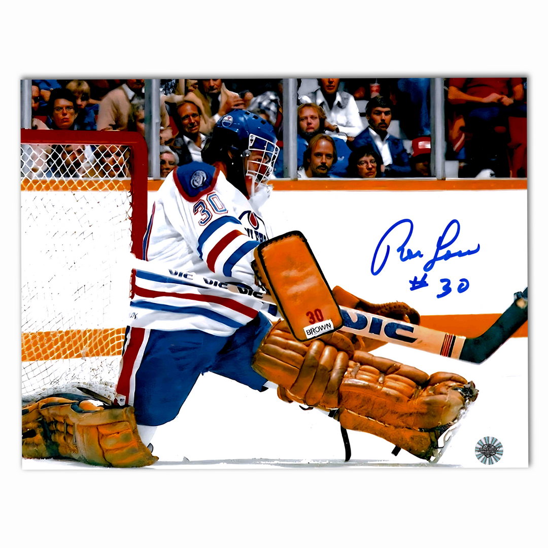 Ron Low Autographed Edmonton Oilers Away Horizontal 8x10 Photo