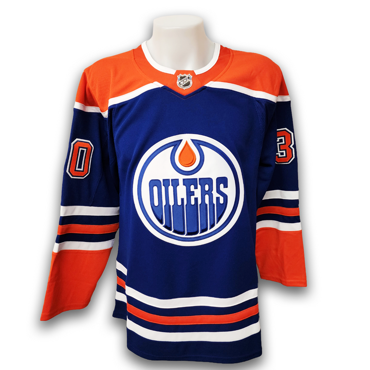 Ron Low Autographed Edmonton Oilers Home Fanatics Premium Jersey