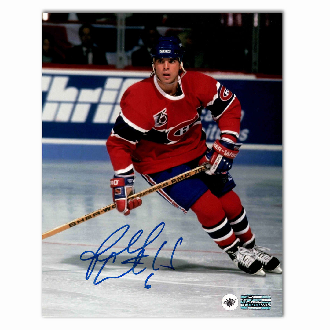 Russ Courtnall Autographed Montreal Canadiens Home 8x10 Photo (Skating)