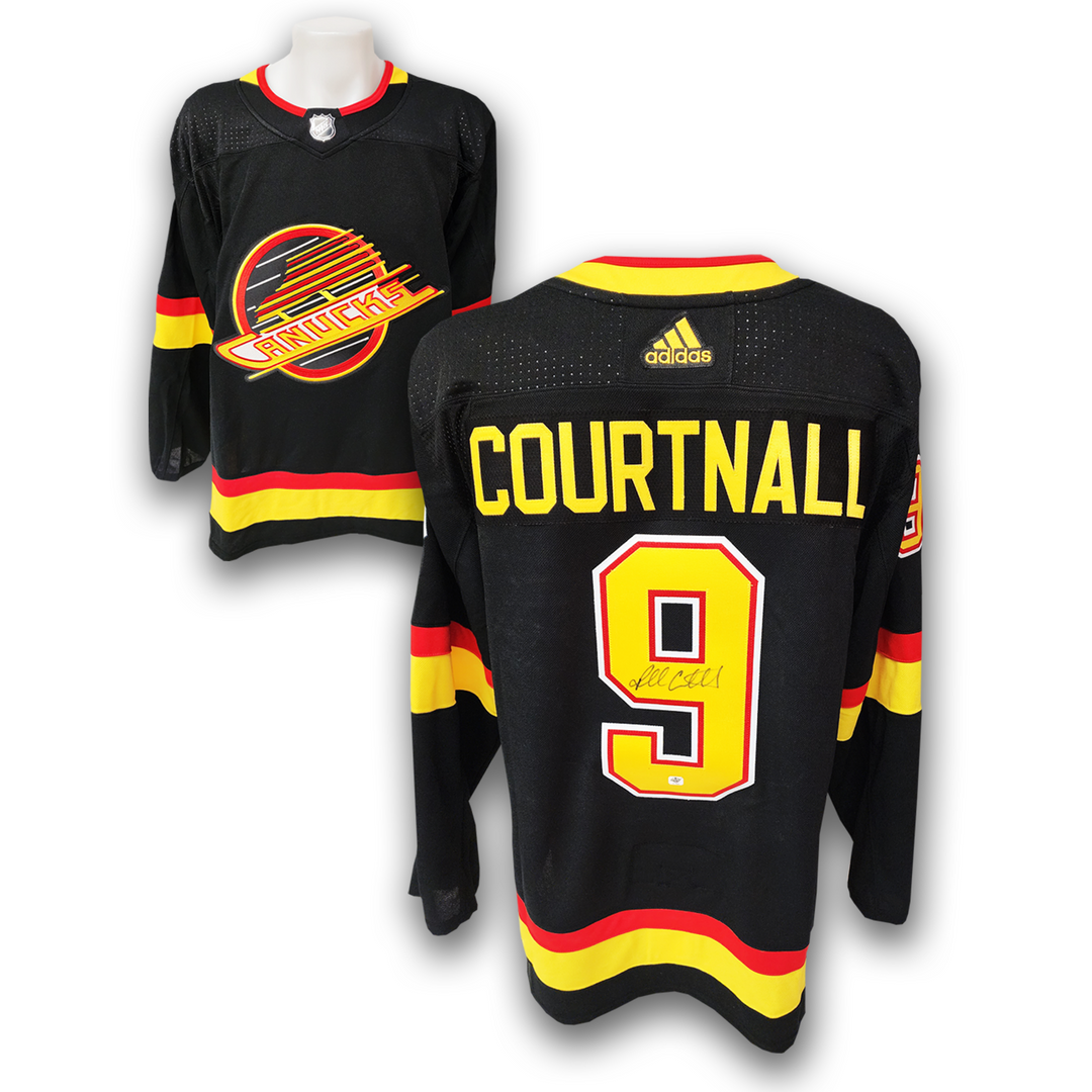 Russ Courtnall Vancouver Canucks Black Flying Skate Adidas Jersey