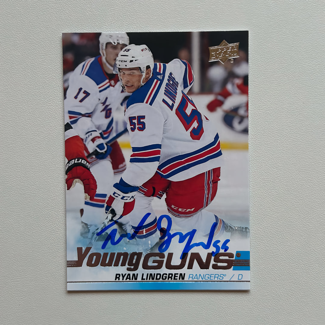 2019-20 UD Young Guns #459 RYAN LINDGREN Autographed Rookie Card