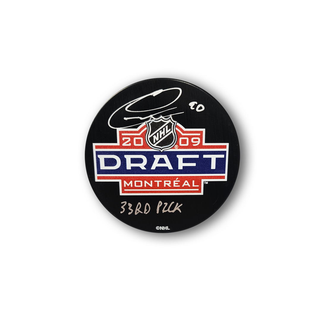 Ryan O'Reilly Autographed 2009 NHL Draft Hockey Puck Inscribed 33rd Pick