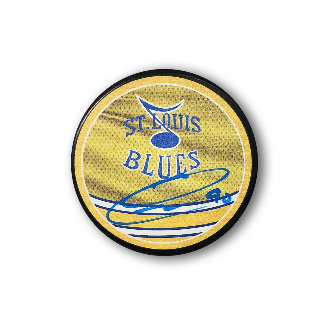 Ryan O'Reilly Autographed St. Louis Blues Reverse Retro Hockey Puck