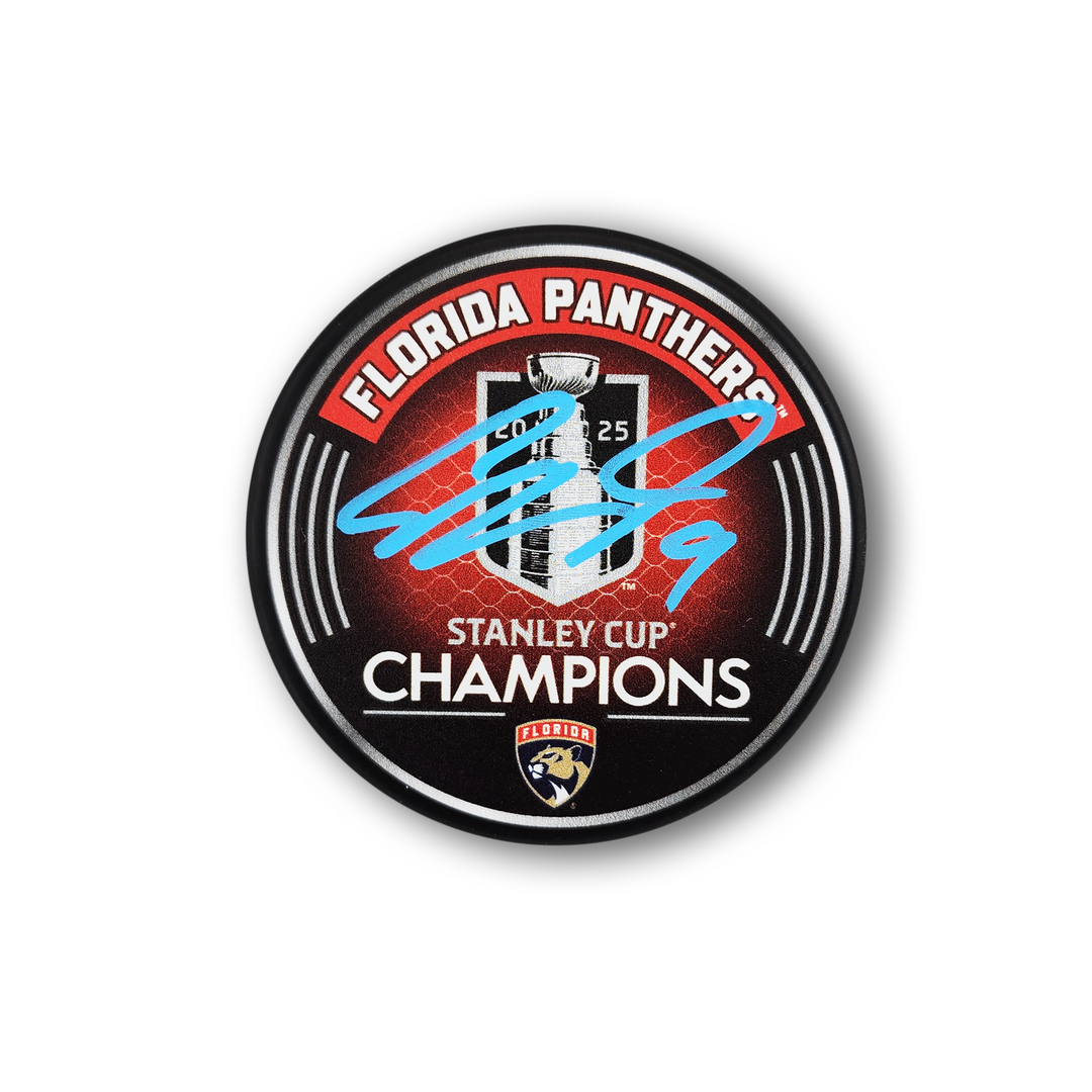 Sam Bennett Autographed Florida Panthers 2025 Stanley Cup Hockey Puck