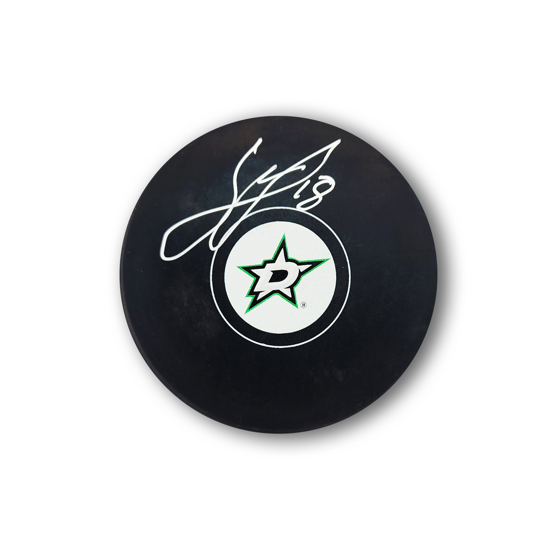 Sam Steel Autographed Dallas Stars Hockey Puck