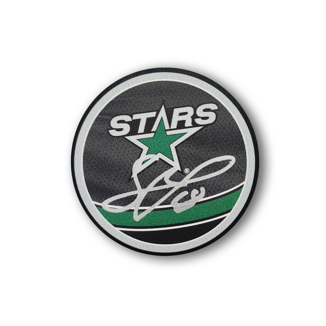 Sam Steel Autographed Dallas Stars Reverse Retro Hockey Puck