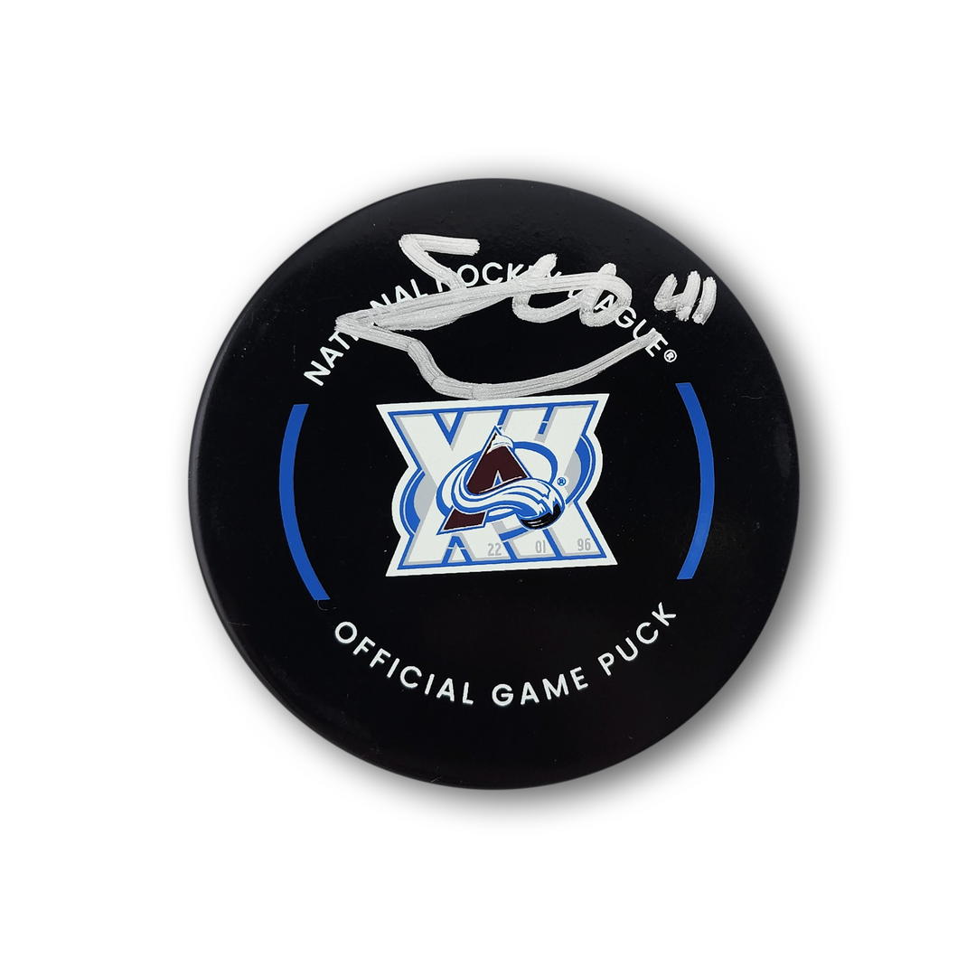 Scott Wedgewood Autographed Colorado Avalanche 30th Anniversary Official Hockey Puck