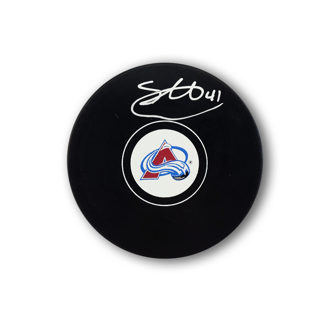 Scott Wedgewood Autographed Colorado Avalanche Hockey Puck