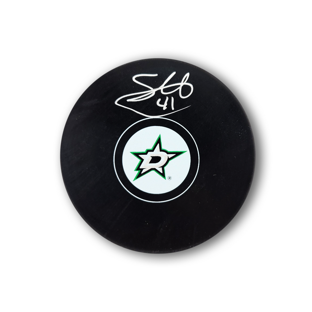 Scott Wedgewood Autographed Dallas Stars Hockey Puck