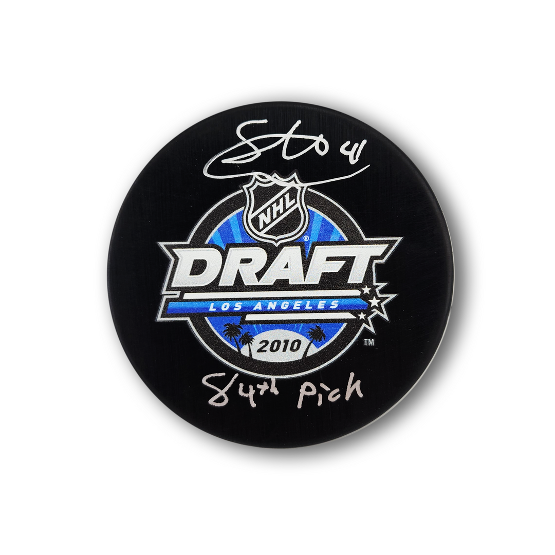 Scott Wedgewood Autographed 2010 NHL Draft Hockey Puck Inscribed 84th Pick