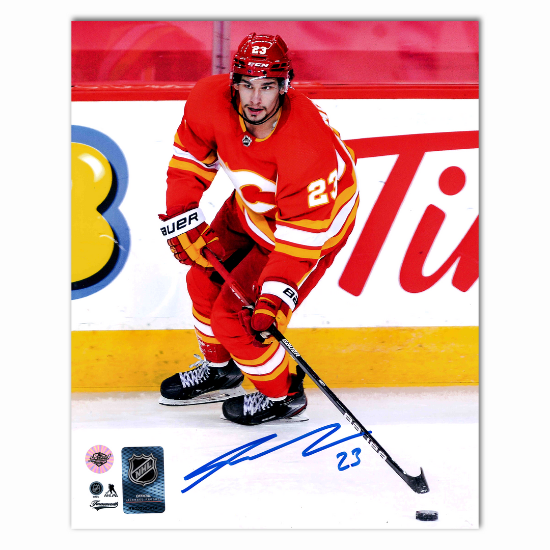 Sean Monahan Autographed Calgary Flames Home 8x10 Photo