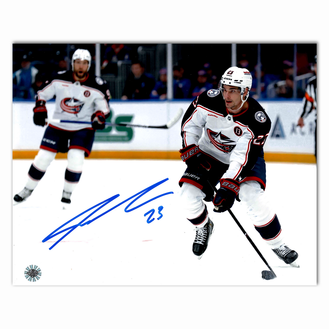 Sean Monahan Autographed Columbus Blue Jackets Away Horizontal 8x10 Photo
