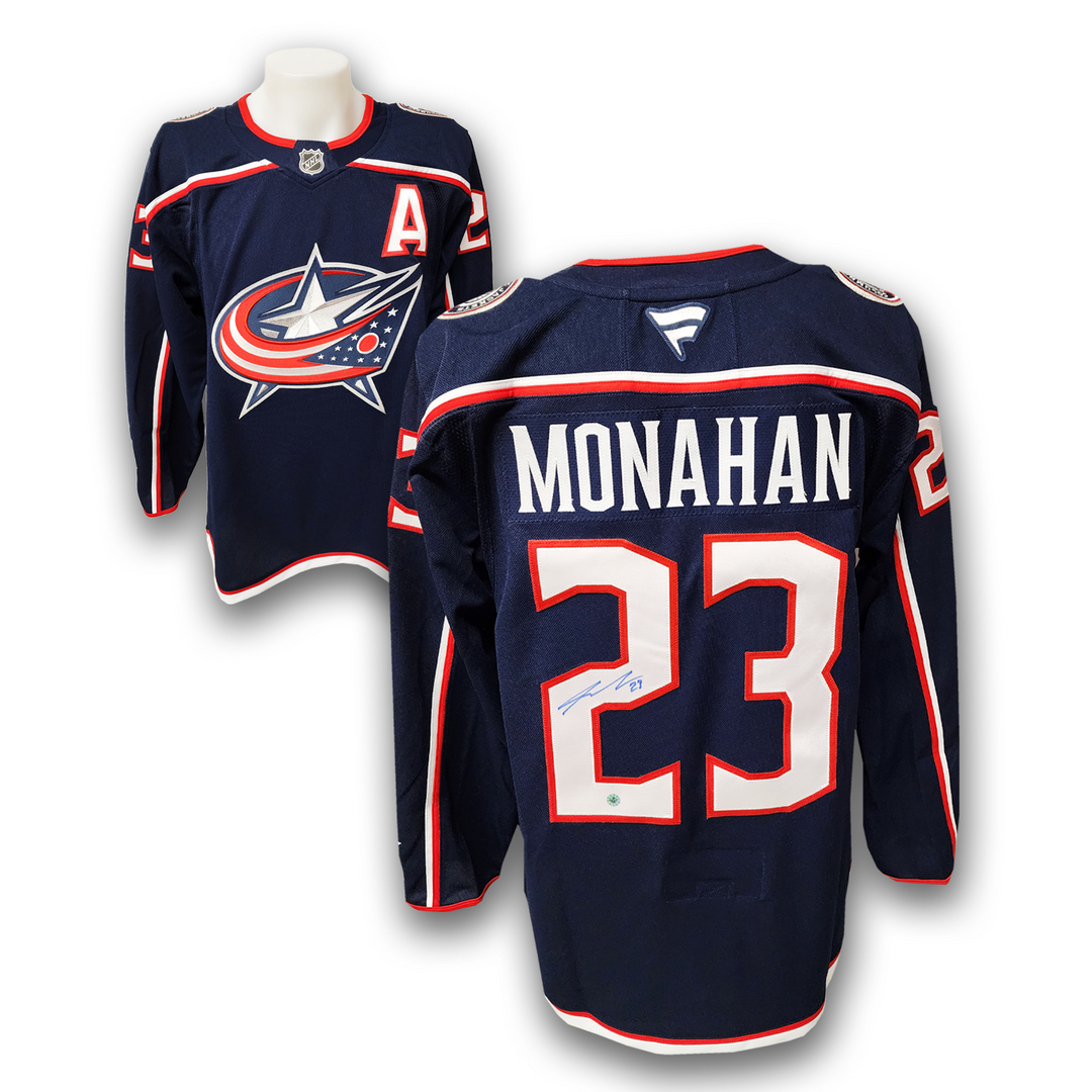 Sean Monahan Autographed Columbus Blue Jackets Home Fanatics Premium Jersey