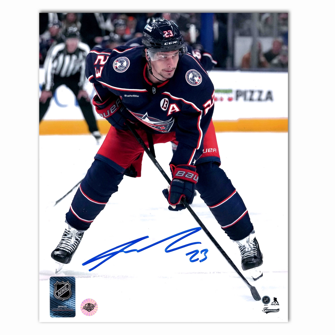 Sean Monahan Autographed Columbus Blue Jackets Home 8x10 Photo