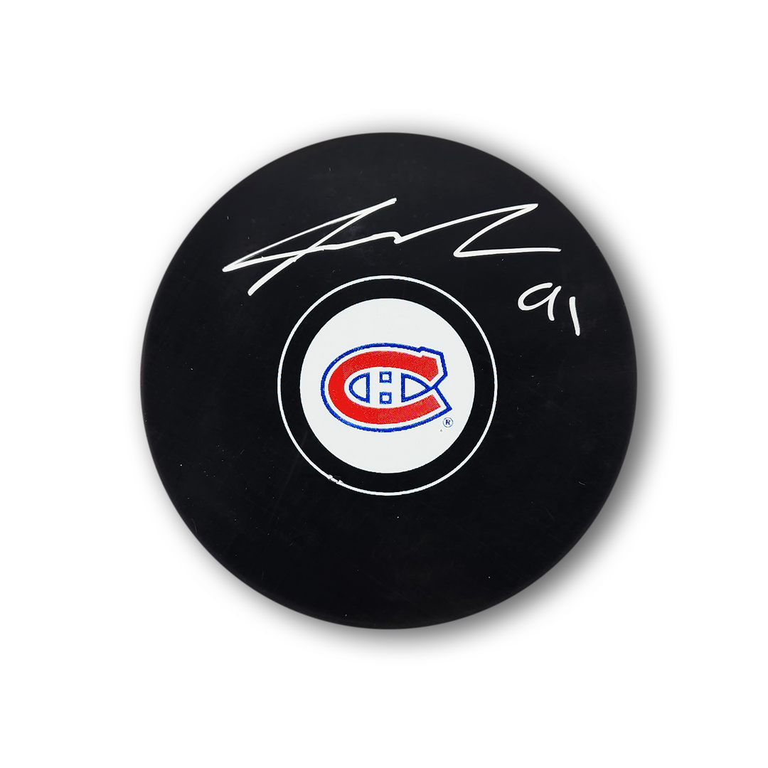 Sean Monahan Autographed Montreal Canadiens Hockey Puck