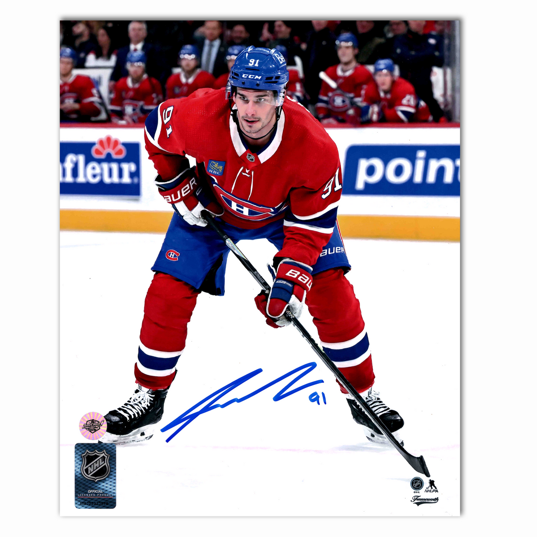 Sean Monahan Autographed Montreal Canadiens Home 8x10 Photo