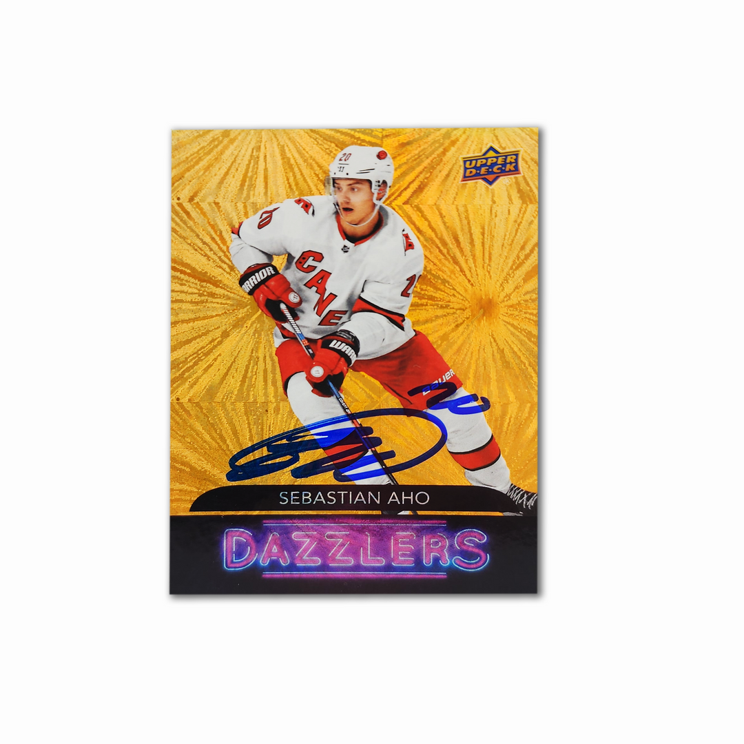 2020-21 UD Dazzlers #DZ-9 SEBASTIAN AHO Autographed Card