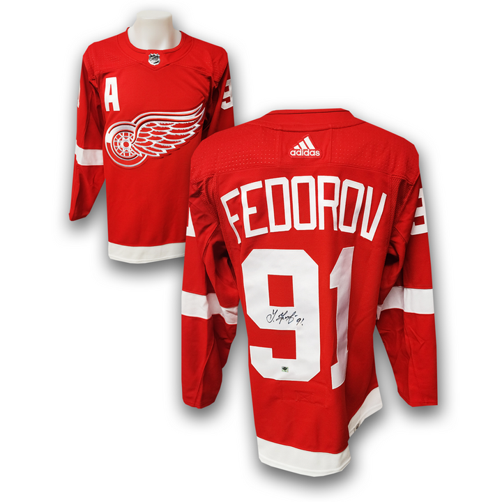 Sergei Fedorov Autographed Detroit Red Wings Adidas Jersey