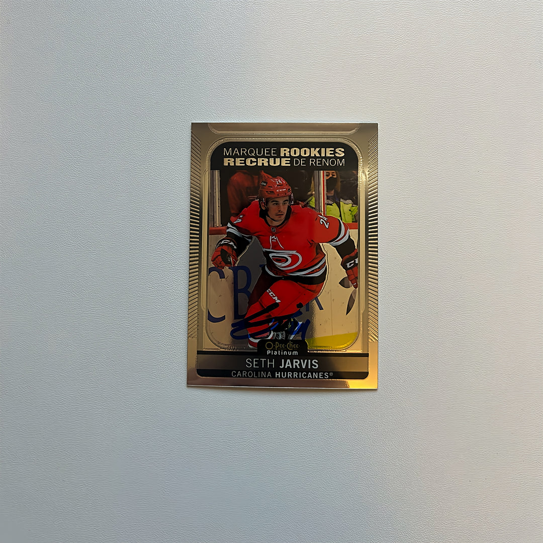 2021-22 OPC Platinum Marquee #284 SETH JARVIS Autographed   Rookie Card
