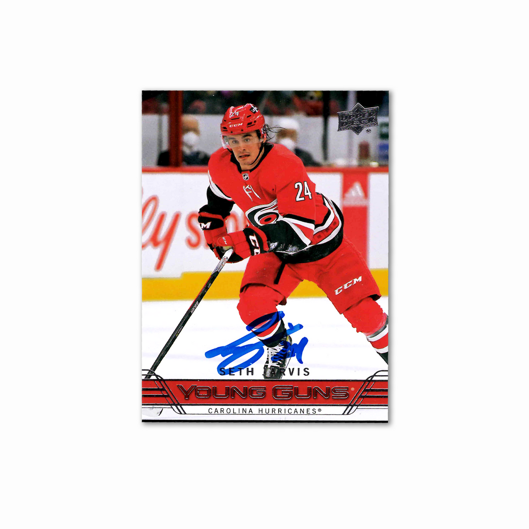 Seth Jarvis Autographed Carolina Hurricanes Retro Young Guns T-85 Hockey Card