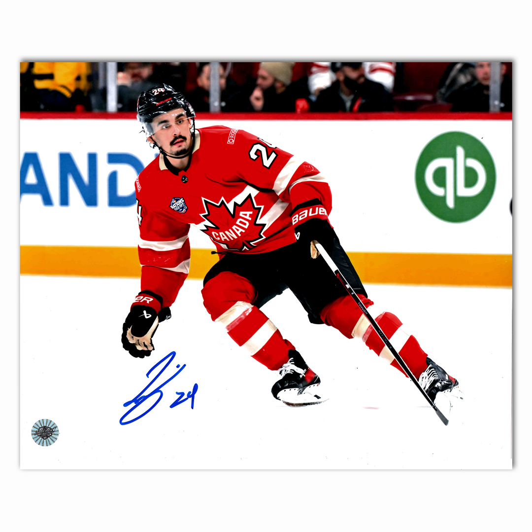 Seth Jarvis Autographed Four Nations Team Canada 8x10 Photo