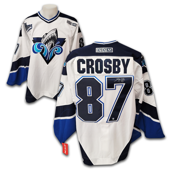 Sidney Crosby Rimouski Oceanic White Authentic CCM Jersey East Coast Sports Collectibles