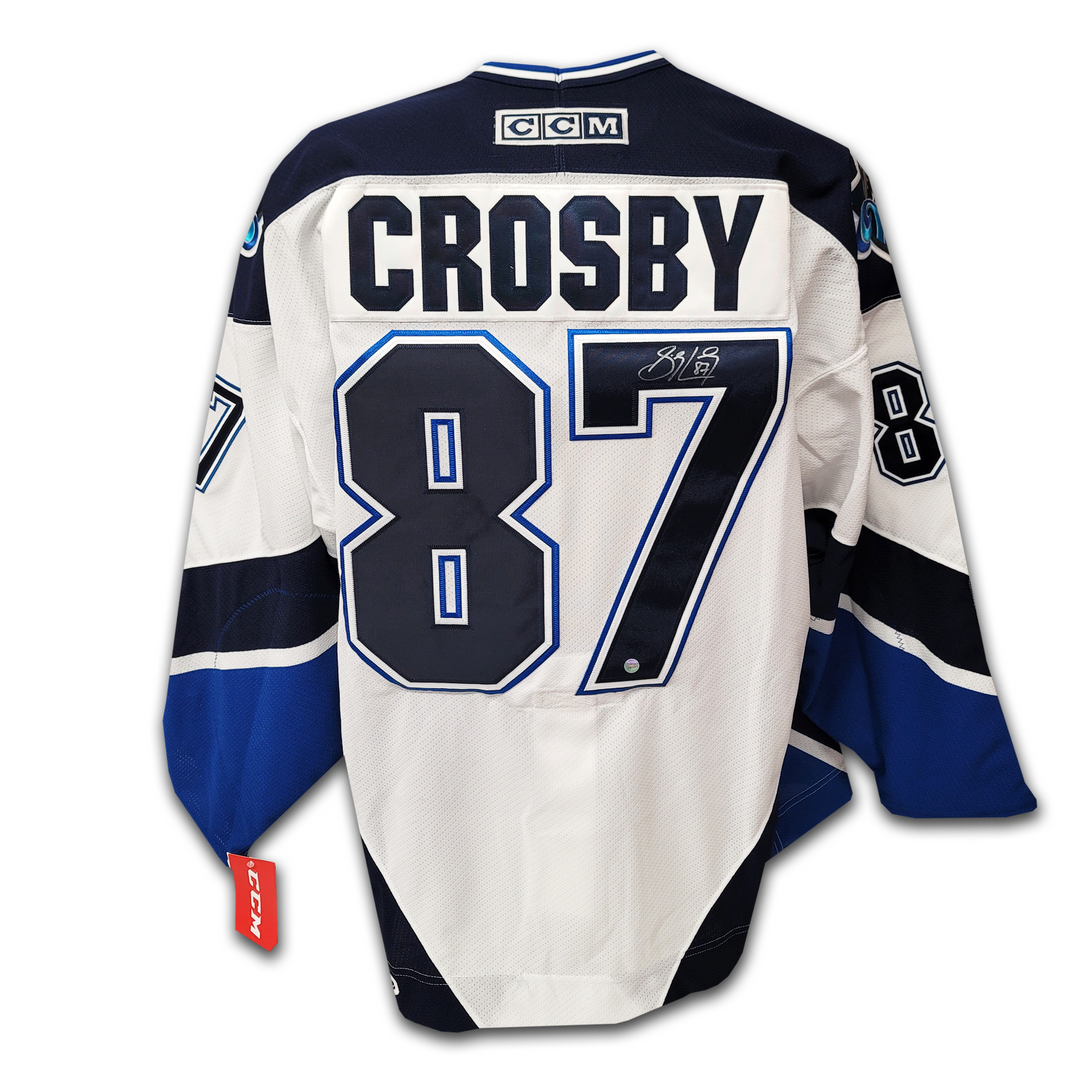 Sidney Crosby Rimouski Oceanic White Authentic CCM Jersey East Coast Sports Collectibles