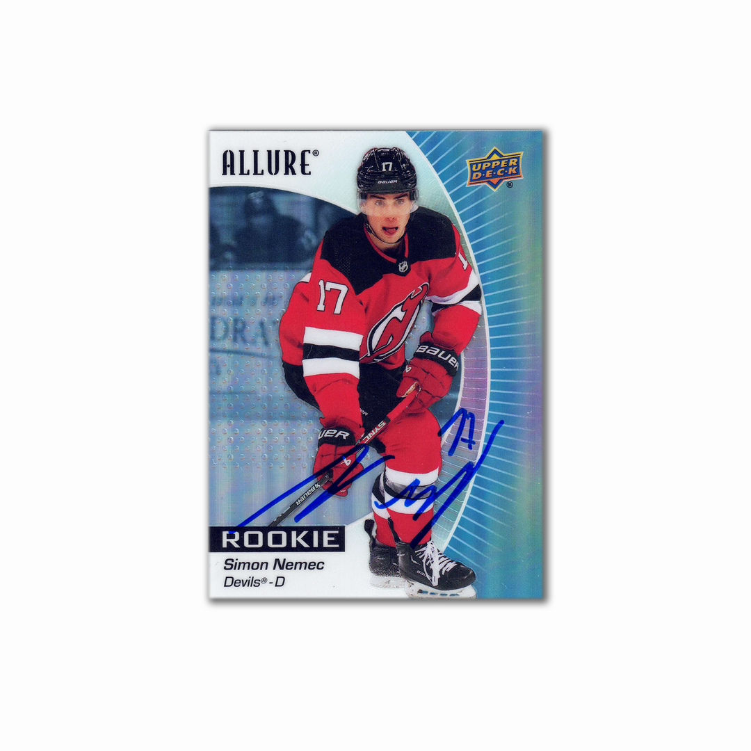 2023-24 UD Allure Blue #123 SIMON NEMEC Autographed Rookie Card