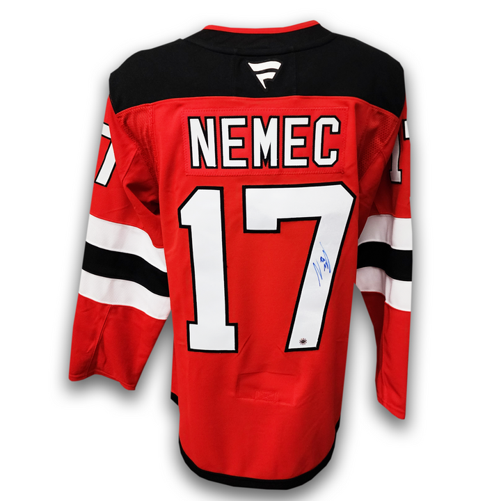 Simon Nemec Autographed New Jersey Devils Home Fanatics Premium Jersey