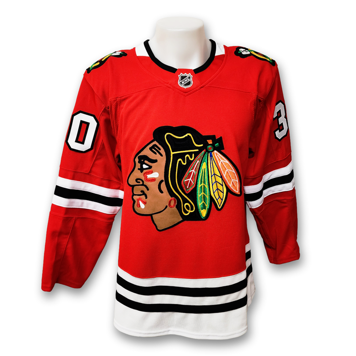 Spencer Knight Autographed Chicago Black Hawks Home Fanatics Premium Jersey